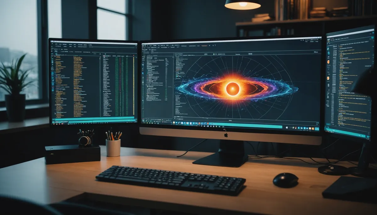 Eye-level view of a computer screen displaying startup programs